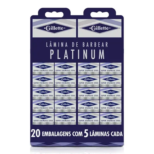 Lâmina de Barbear - Gillette Platinum Duplo Fio com 5 Unidades