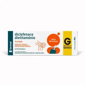 Diclofenaco de Dietilamônio 11,6mg/g Gel Dermatológico 60g Genérico Germed