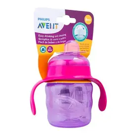 Copo de Transição Philips Avent Easy Sip Bico de Silicone Rosa 6 Meses+ 200ml