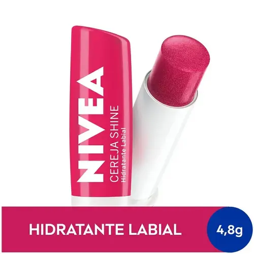 Hidratante Labial Nivea Cereja Shine Hidratação Profunda 4,8 g
