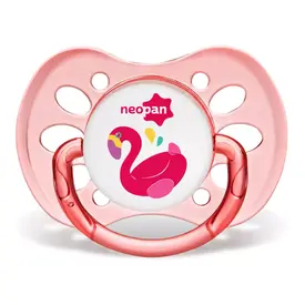 Chupeta Neopan Decorada Rosa Silicone Bico Ortodôntico Nº1 0-6 Meses - 1 Unidade