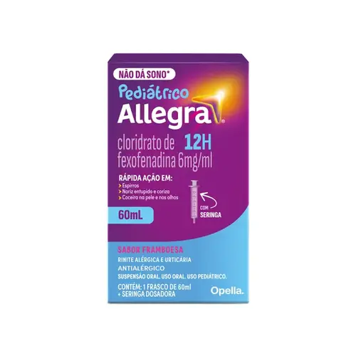 Allegra Pediátrico 6mg/ml - Xarope Sabor Framboesa 60ml