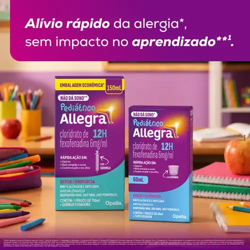 Allegra Pediátrico 6mg/ml - Xarope Sabor Framboesa 60ml