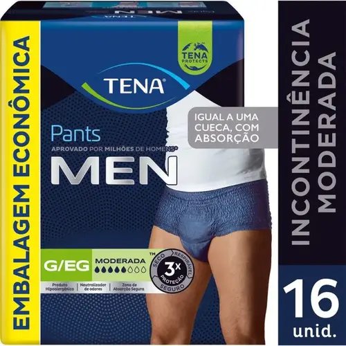 Cueca Descartável Tena Pants Men G/EG 16 Unidades