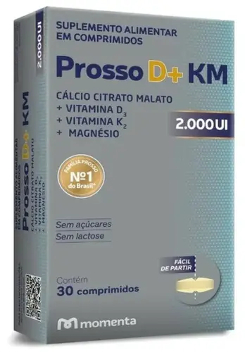 Suplemento Alimentar Prosso D+ KM 2.000UI - 30 Comprimidos