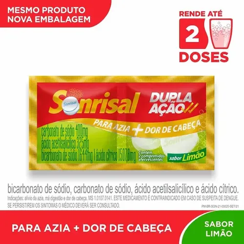 Sonrisal - Sabor Limão - 2 Comprimidos Efervescentes