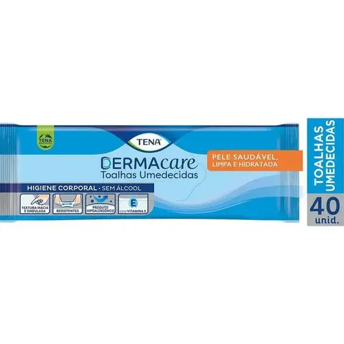 Lenço Umedecido TENA Dermacare com 40 unidades