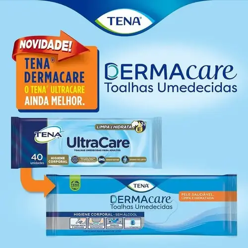 Lenço Umedecido TENA Dermacare com 40 unidades
