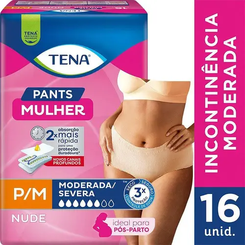 Roupa Íntima Tena Pants Mulher Nude P/M 16 Unidades