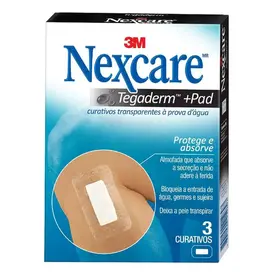 Curativo Nexcare 3M Tegaderm Pad Transparente 3 Unidades