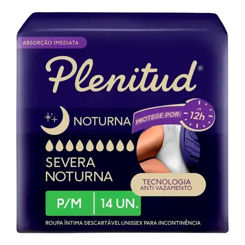 Roupa Íntima Descartável Plenitud Noturna para M Unissex 14 Unidades