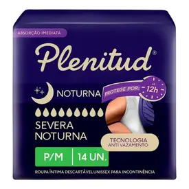 Roupa Íntima Descartável Plenitud Noturna para M Unissex 14 Unidades