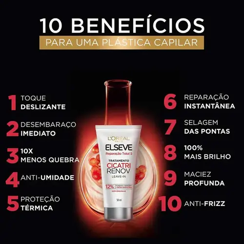 Leave In para Cabelo para Cabelo Elseve Reparação Total 5 Cicatri Renov 50ml - L'Oréal Paris