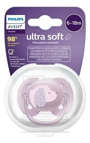 Chupeta Philips Avent Ultra Soft Lilás 6-18 Meses - 1 Unidade