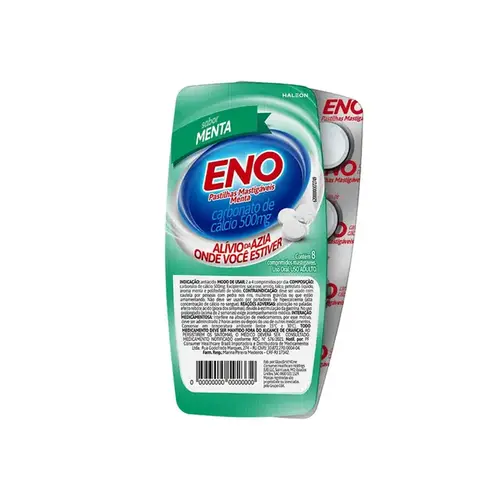 Eno Pastilha Mastigável - Sabor Menta - 8 Pastilhas Mastigáveis