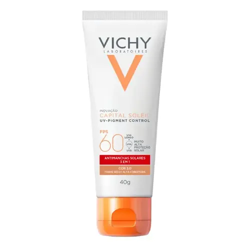 Protetor Solar Facial Vichy FPS60 Capital Soleil Antimanchas Cor 3.0 40g