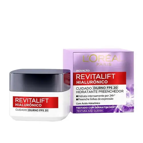 Creme Hidratante Facial Anti-idade L'Oréal Paris Revitalift Hialurônico Diurno FPS 20 49g