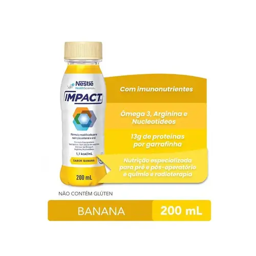Suplemento de Nutrição Enteral e Oral Impact Banana 200ml