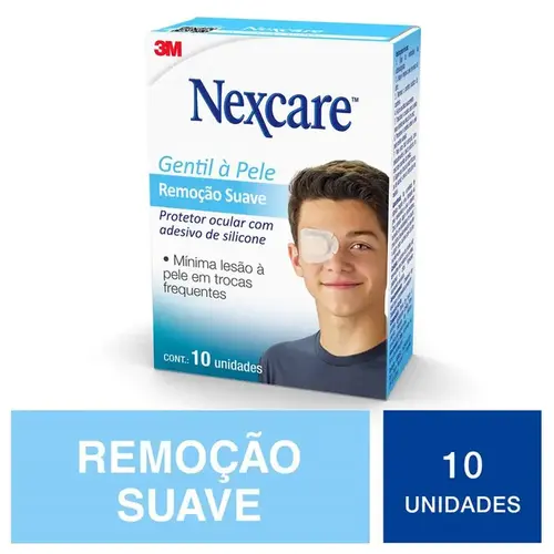 Protetor Ocular Nexcare Adulto Gentil à Pele Remoção Suave - 10 Unidades