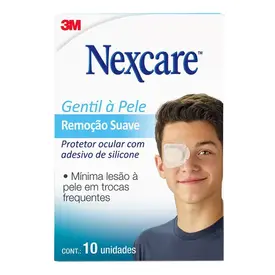 Protetor Ocular Nexcare Adulto Gentil à Pele Remoção Suave - 10 Unidades