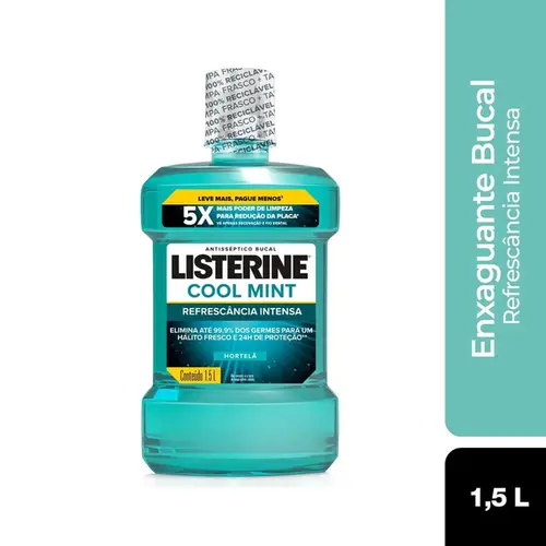 Enxaguante Bucal Listerine Cool Mint Hortelã Embalagem Gigante 1,5L