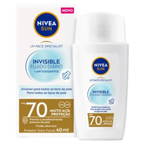Protetor Solar Facial Nivea Sun FPS70 UV Face Specialist Invisible Fluido 40ml