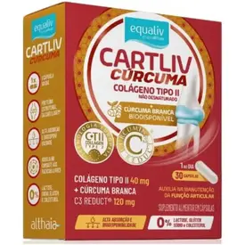 Suplemento Alimentar Cartliv Cúrcuma - Colágeno Tipo II 30 Cápsulas