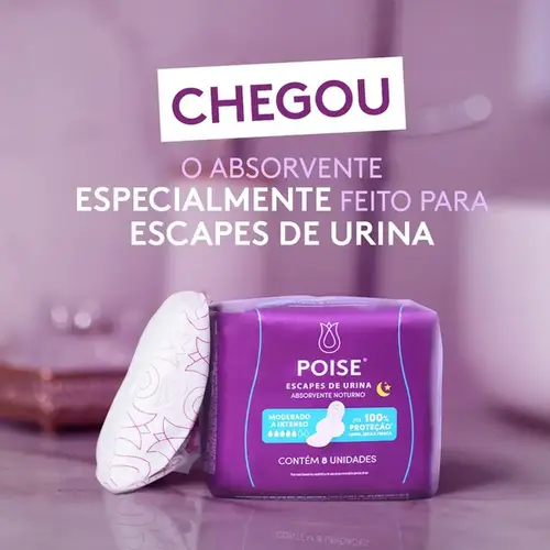 Absorvente Poise Escapes Urina Noturno 8 Unidades