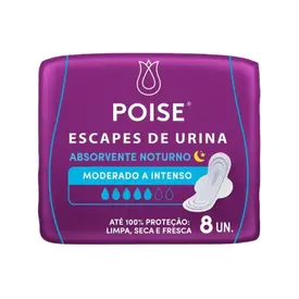 Absorvente Poise Escapes Urina Noturno 8 Unidades