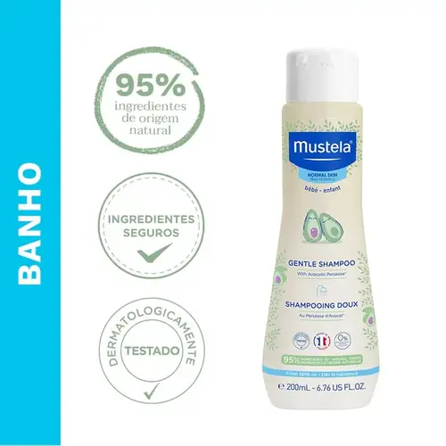 Shampoo Infantil Gentle Mustela Bebê 200ml