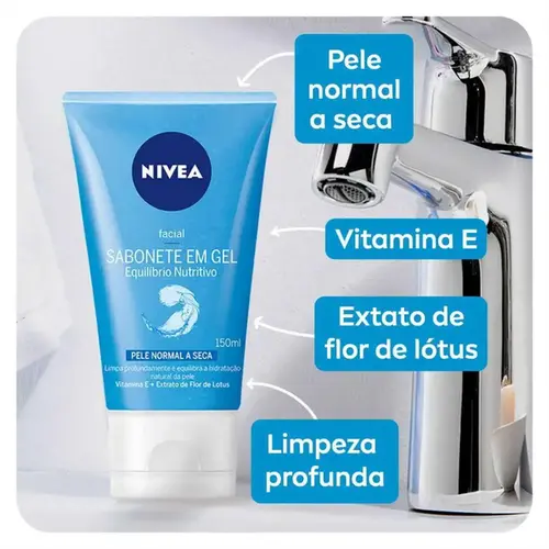Sabonete Facial em Gel Nivea Equilíbrio Protetor com 150g