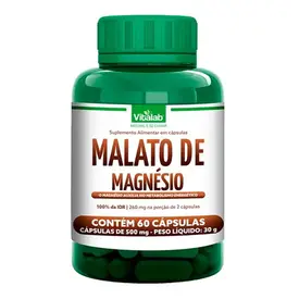 Malato de Magnésio 500mg 60 Cápsulas - Vitalab
