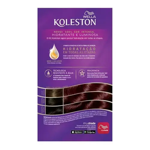 Tintura de Cabelo Koleston 54 Castanho Dourado Acobreado 1 Unidade