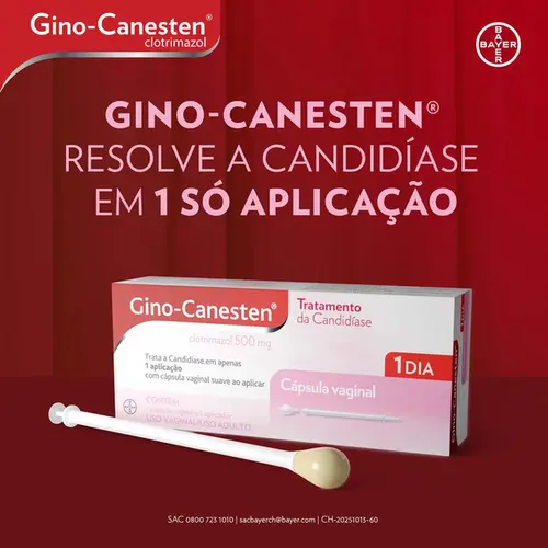 Gino Canesten Clotrimazol 500mg 1 Cápsula + 1 Aplicador - Bayer