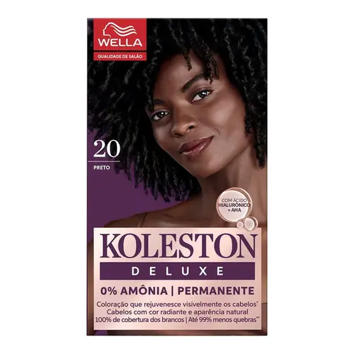 Tinta de Cabelo Koleston Deluxe 20 Preto Sem Amônia