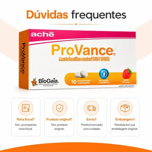 Probiótico ProVance Sabor Morango 10 Comprimidos Mastigáveis