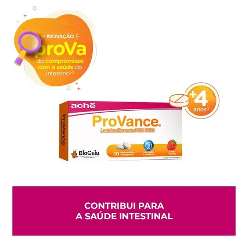 Probiótico ProVance - Sabor Morango - 10 Comprimidos - Aché