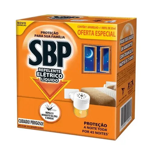 Kit Repelente Elétrico Líquido SBP Noites Tranquilas - 1 Aparelho + 1 Refil de 35ml