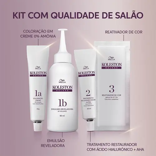 Tinta de Cabelo Koleston Deluxe 40 Castanho Médio Sem Amônia