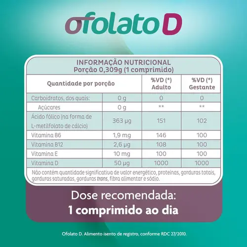 Suplemento para Gestantes Ofolato D 2000UI 90 Comprimidos