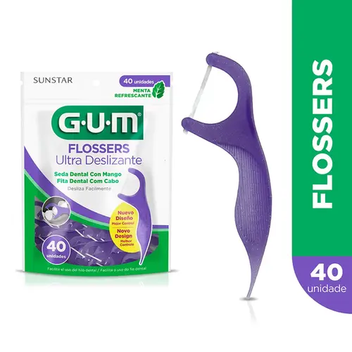Fio Dental Gum Flosser Ultra Deslizante 40 Unidades