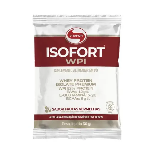 Whey Protein - Isofort Sabor Frutas Vermelhas - 1 Sachê 30g - Vitafor