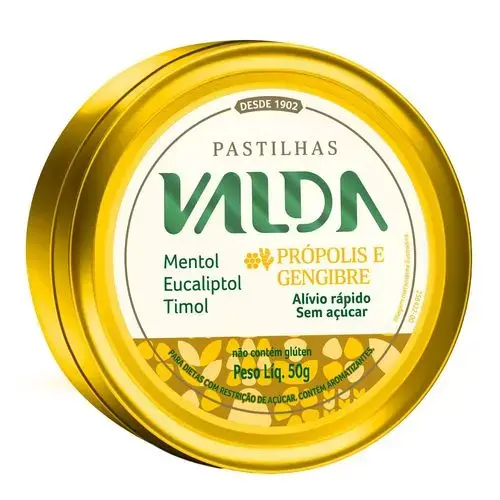 Pastilha Valda Mais - Sabor Própolis e Gengibre 50g