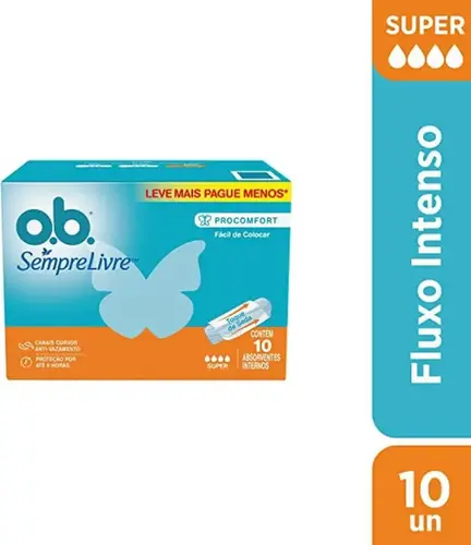 Absorvente Interno OB Sempre Livre ProComfort Super 10 Unidades