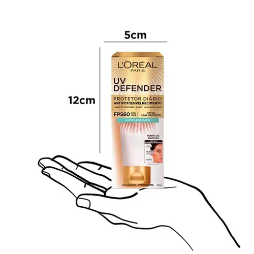 Protetor Solar Facial L'Oréal Paris UV Defender Antioleosidade FPS60 40g