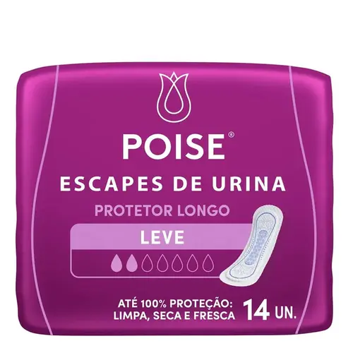 Protetor Diario Poise Longo com 14 Unidades