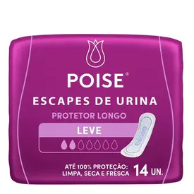 Protetor Diario Poise Longo com 14 Unidades