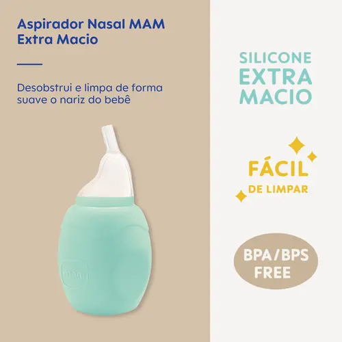 Aspirador Nasal MAM para Bebês com Silicone Extra Macio