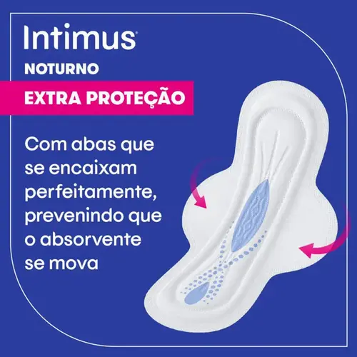 Absorvente Intimus Noturno Toda Protegida Suave com Abas 8 Unidades