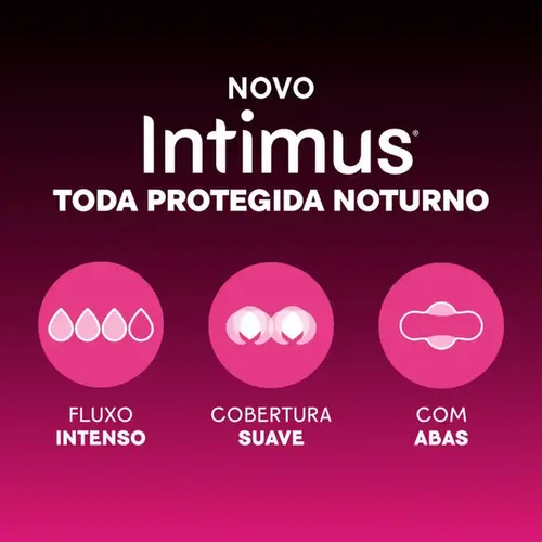 Absorvente Intimus Noturno Toda Protegida Suave com Abas 8 Unidades